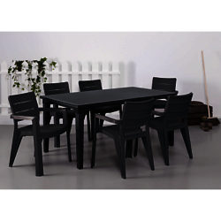 Suntime Ibiza Table & 6 Chairs Set Graphite
